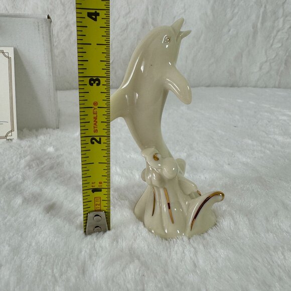 Lenox Ivory & Gold Dolphin Figurine - Fine China Sculpture #085823 original box - Picture 5 of 6